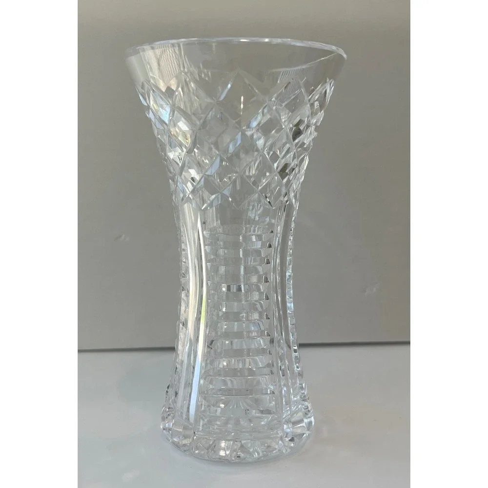 Waterford Crystal Diamomd & Wedge Cut Bud Vase 6inch